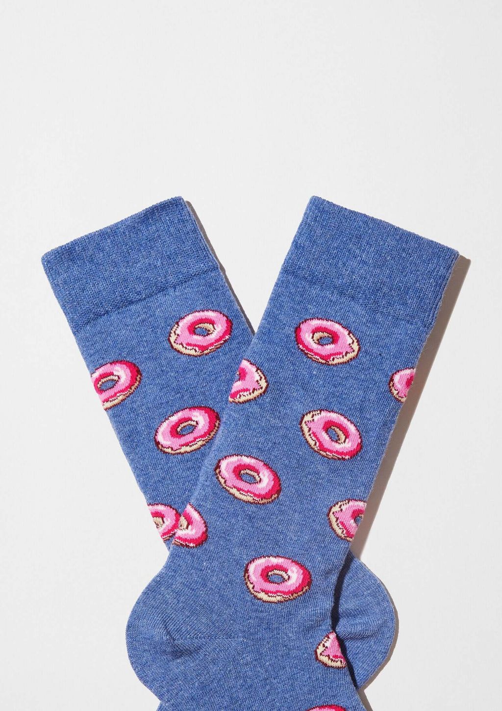 BeDonut Blue: calcetines originales con patrón de donuts sobre fondo azul melange.