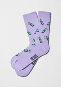 calcetines BeBeer Mauve con estampado de botellas de cerveza espumeante en color verde - BESOCKS