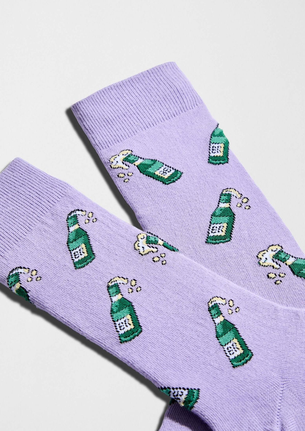 Calcetines BeBeer Mauve con diseño de botellas de cerveza verde - BESOCKS.