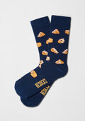 Patrón gráfico de queso en tonos amarillo y naranja - BeCheese Navy - BESOCKS
