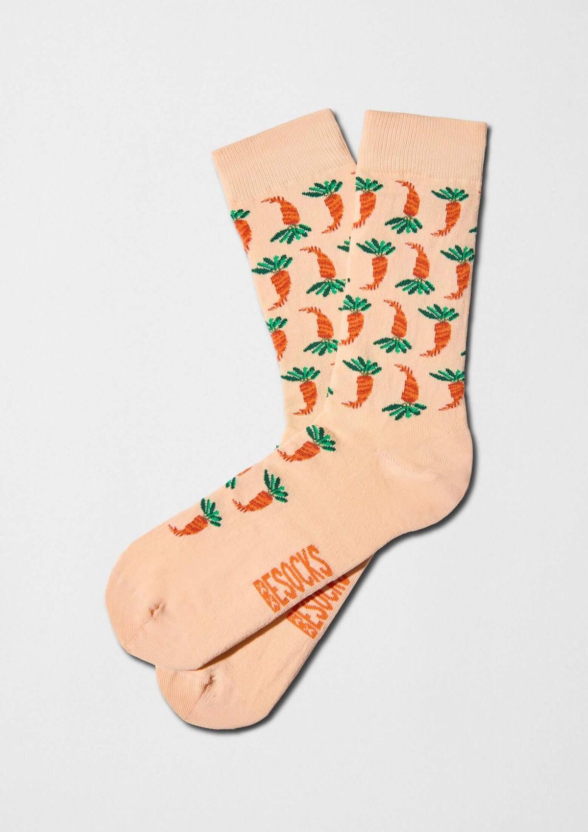 Calcetines BeCarrot color melocotón con estampado de zanahorias - BESOCKS