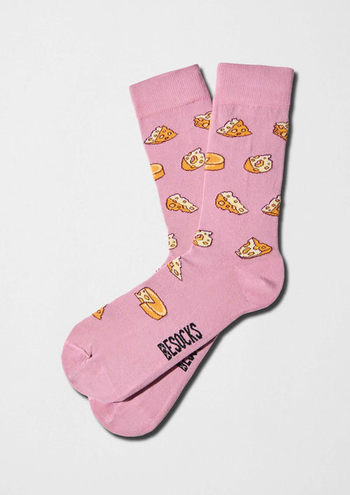 Calcetines con diseño de queso en rosa - BeCheese Pink - BESOCKS