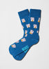 Gatos de la suerte maneki-neko sobre fondo azul petróleo - BeJapan Lucky Cat - BESOCKS