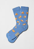 Patrón gráfico de porciones de queso en azul - BESOCKS. Calcetines BeCheese Blue.