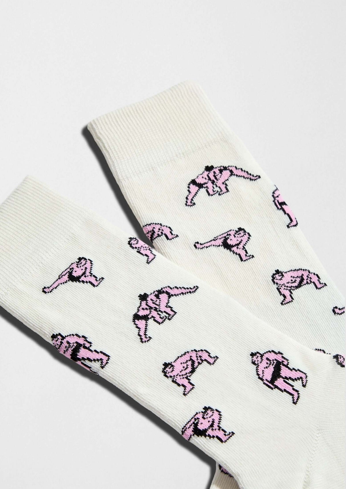 Estampado gráfico de luchadores de sumo en rosa - BeJapan Sumo - BESOCKS