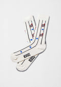 BeTennis - Calcetines con dibujos deportivos en blanco con raquetas rojas y pelotas de tenis azules originales.