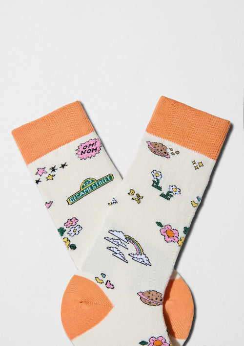 Diseño de flores, corazones y notas musicales - BeSesameStreet Logo - BESOCKS