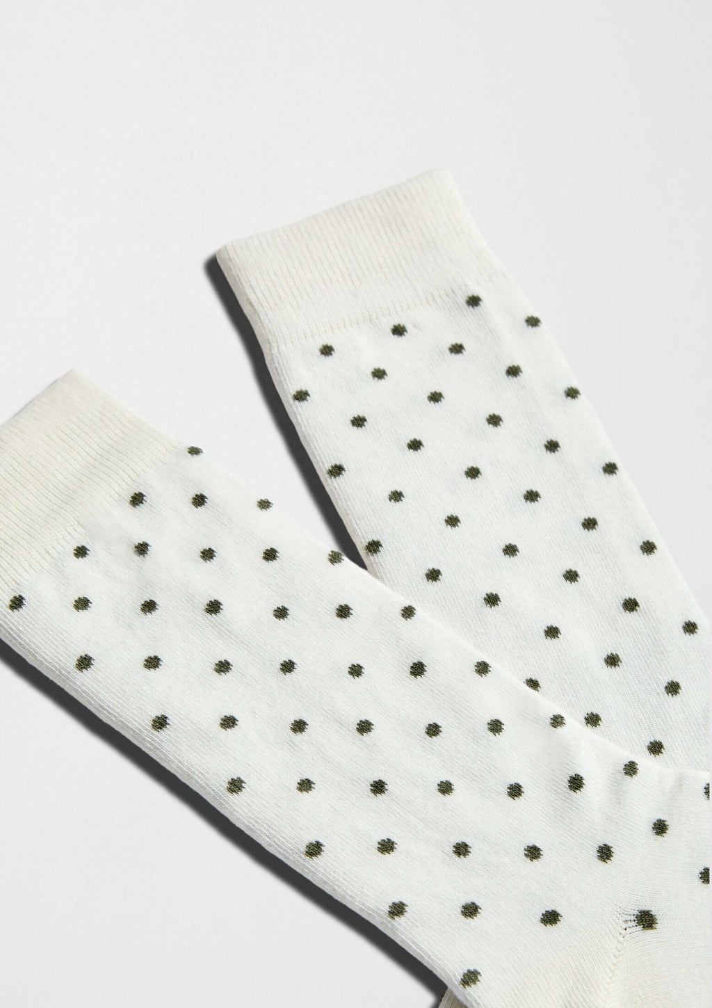 Calcetines BeDots Off-White con lunares verde militar - BESOCKS