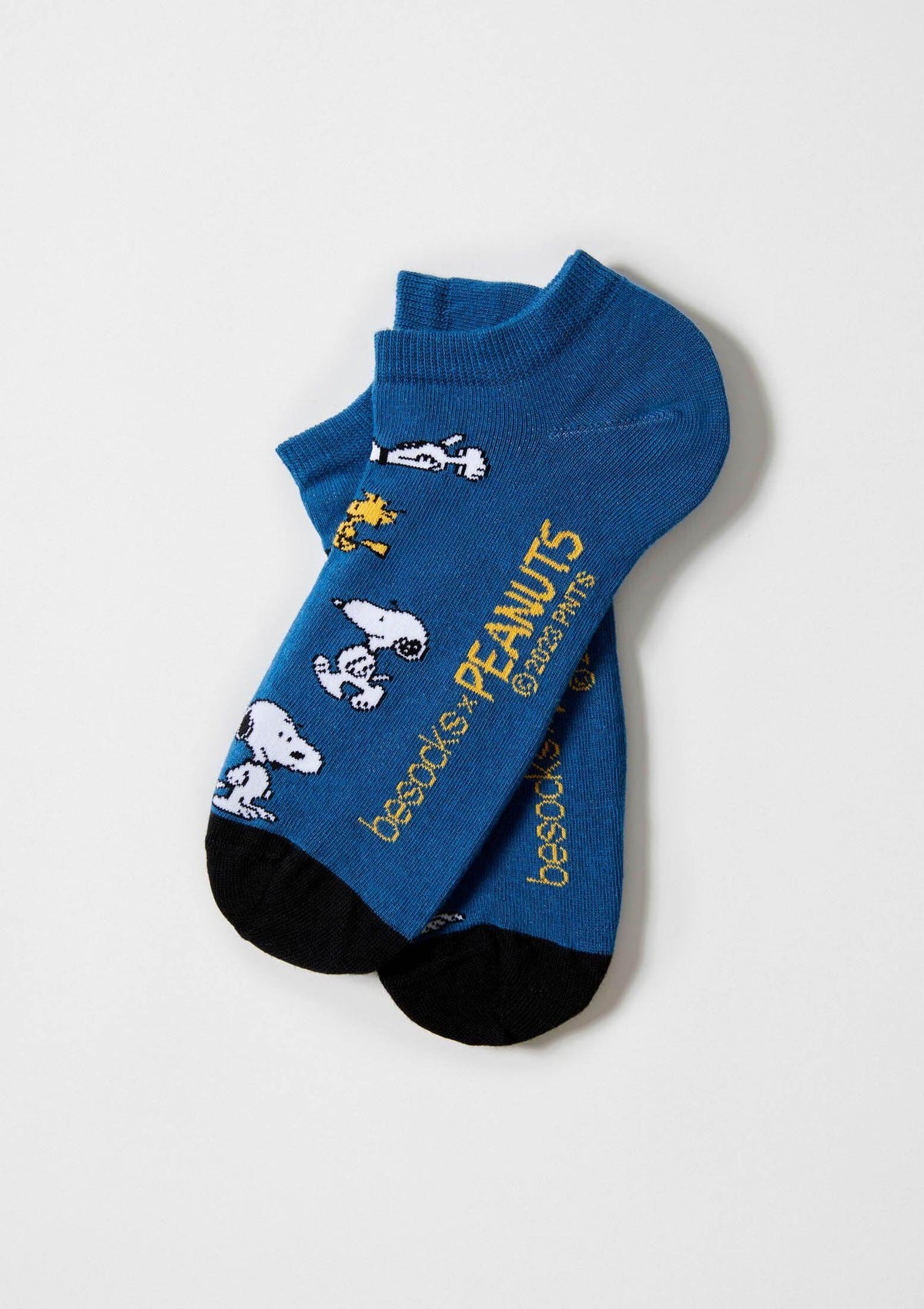 calcetines con estampado de Snoopy y Woodstock en azul - BeSnoopy Blue Ankle - BESOCKS