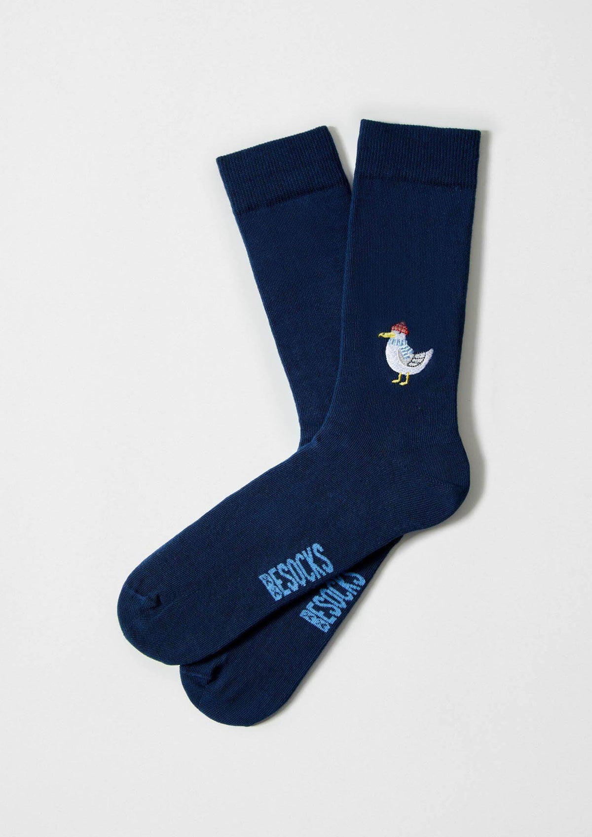 calcetines con bordado de gaviota
