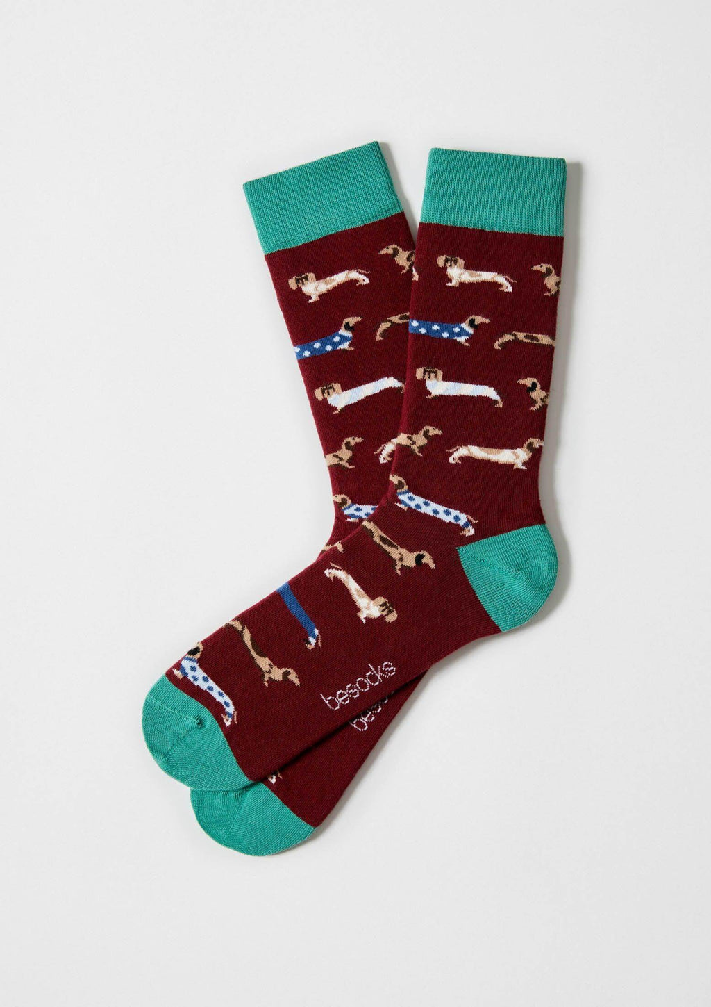 calcetines de perros granates
