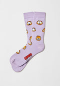 Calcetines BeGarfield Faces malva con dibujos de Garfield en diseño tobillero de algodón.