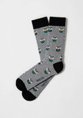 calcetines grises con buhos