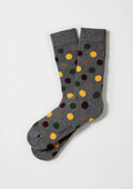 calcetines grises de puntos grandes multicolor