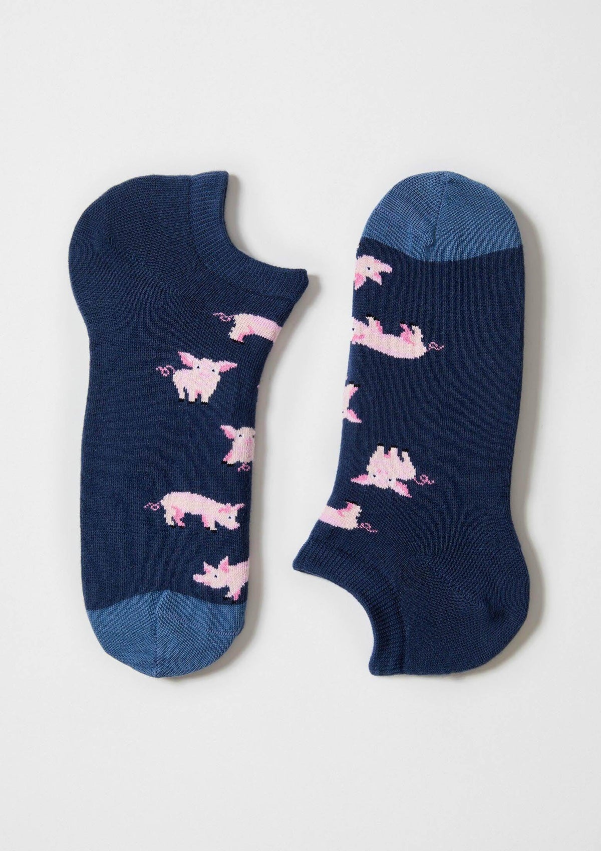 Calcetines tobilleros con estampado sutil de cerdos en rosa - BePig Ankle - BESOCKS