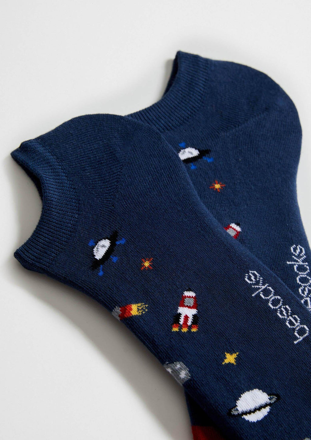 Calcetines tobilleros con estampado de cohetes y planetas - BeSpace Ankle - BESOCKS